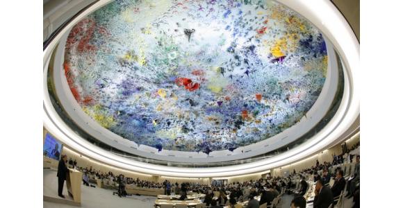 قاعة مجلس حقوق الإنسان بمقر الأمم المتحدة في مدينة جنيف - المصدر: رويترز